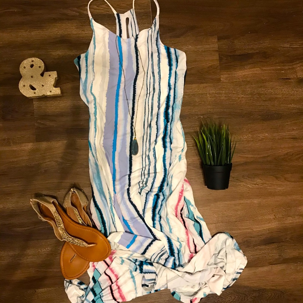 Nicole Miller Water Color Tie Dye Racerback Maxi